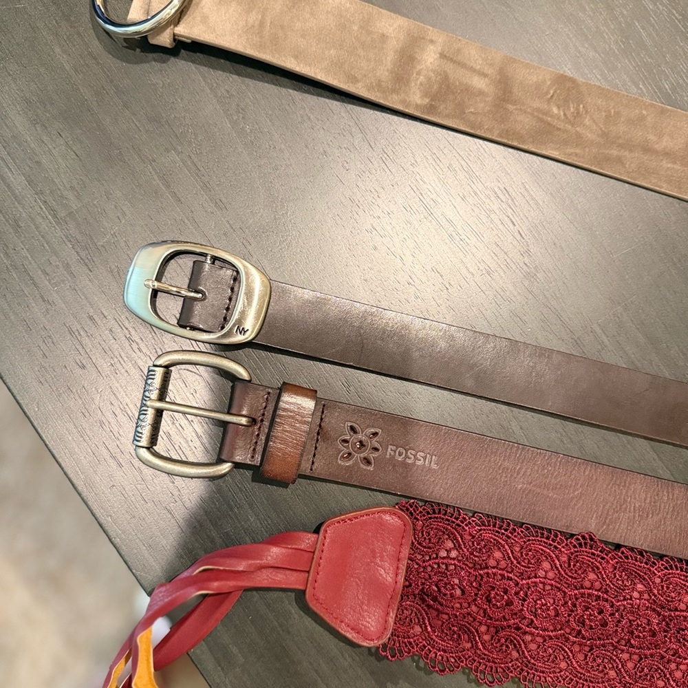Express, Fossil, Venus, NY&C Suede, Leather, Spandex Belt Lot - Picture 5 of 14